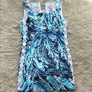 Blue and White Sleeveless Dress